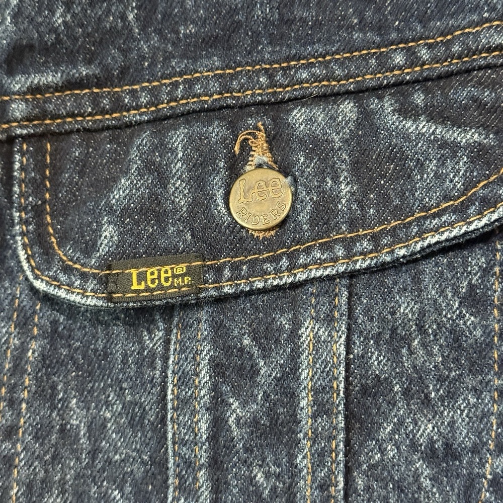 Lee‎ Riders USA Acid Wash Denim Jacket Large Vintage 80s 90s 220-8548 - Picture 4 of 8